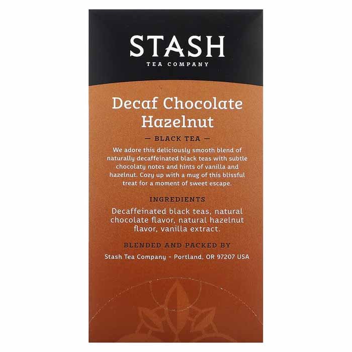 Stash – Decaf Chocolate Hazelnut Tea, 18 Bags | Pack of 6