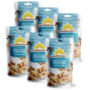 Sunshine Nut Company Cashews Roasted Plain 7 Oz - Pack Of 6