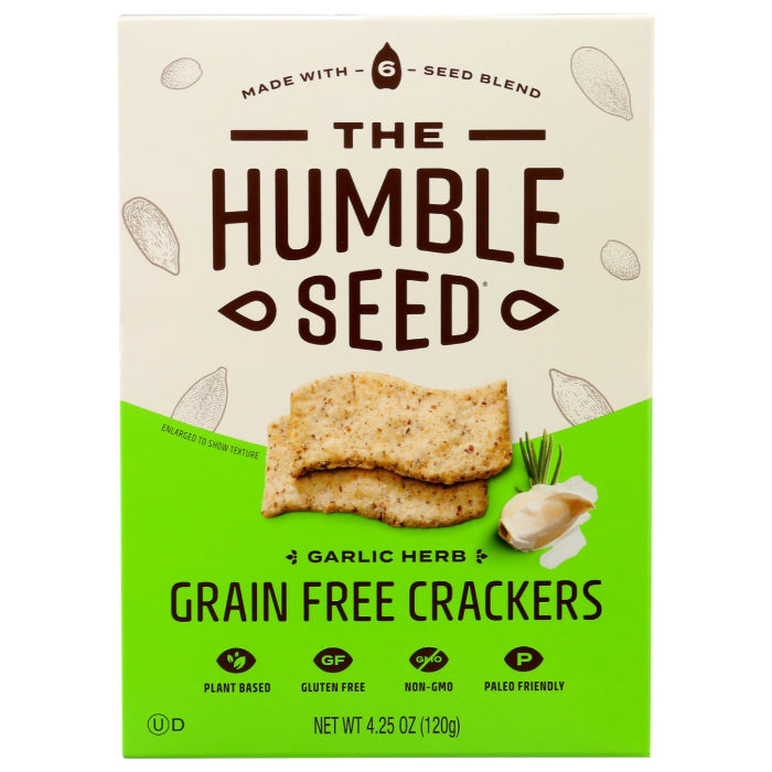 The Humble Seed - Garlic Herb Crackers (4.25 Oz - Pack of 6)