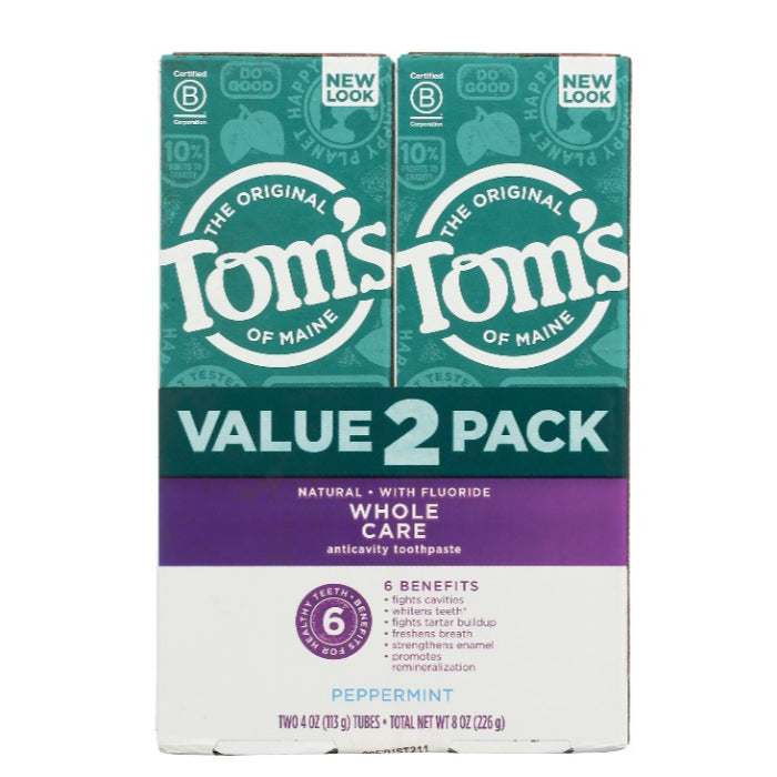 Toms Of Maine Toothpaste Twin Peppermint 8 Oz - Pack Of 3