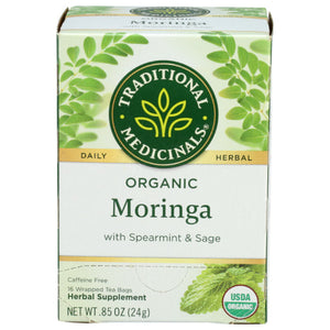 Traditional Medicinals Moringa with Spearmint Tea 16 Bg - Pack Of 6