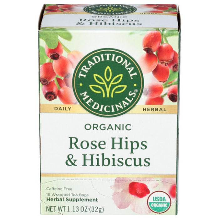 Traditional Medicinals Organic Rose Hips & Hibiscus Tea ORG 16 BG - Pack of 6