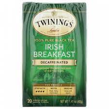 Twinings Decaf Irish Breakfast Tea 20 BG - Pack of 6