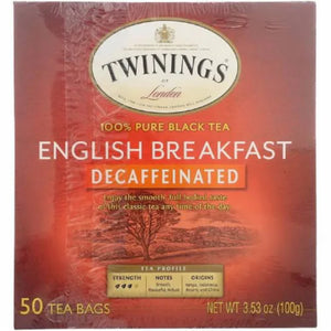 Twinings English Breakfast Decaf Tea 50 BG - Pack of 6