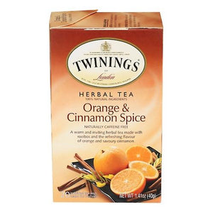 Twinings Herbal Orange Cinnamon Spice Tea 20 BG - Pack of 6