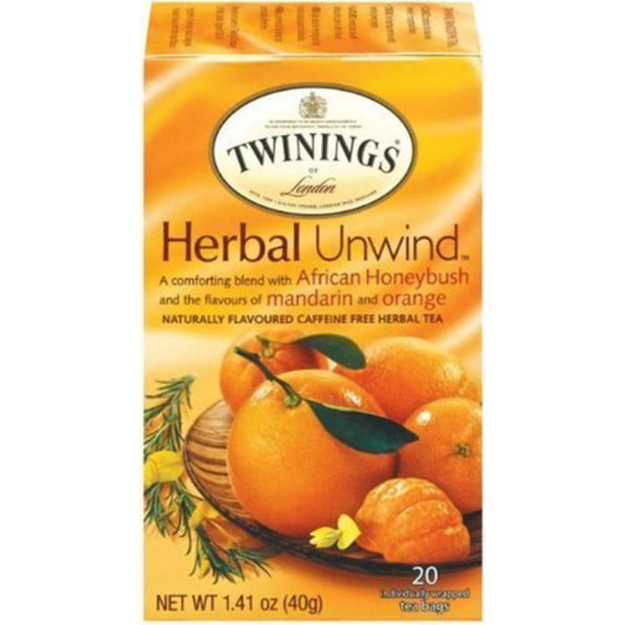 Twinings Herbal Unwind Honeybush Mint Tea 20 BG - Pack of 6