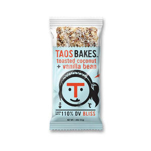 Taos Bakes Bar Toasted Coconut Vanilla Bean 1.8 Oz - Pack Of 12