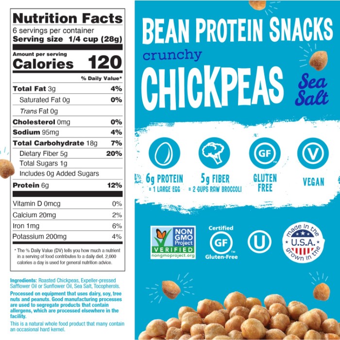 The Good Bean Chickpea Snk Seaslt 6 Oz - Pack Of 6