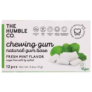 The Humble Co - Chewing Gum Fresh Mint, 12pieces | Pack of 12
