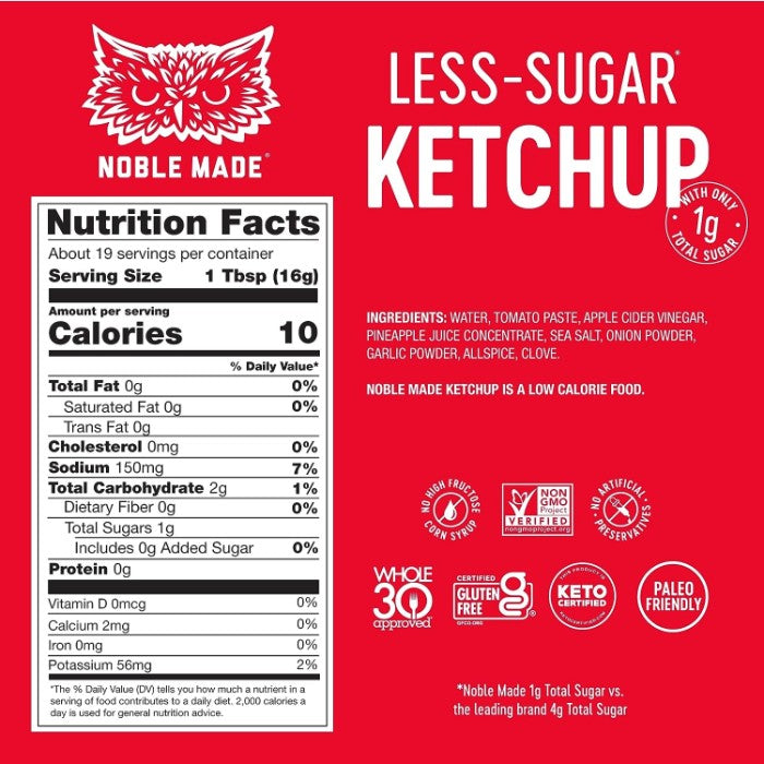 The New Primal Ketchup Noble Made Tomato 10.8 Oz - Pack Of 6