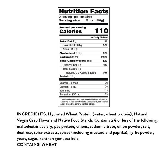 The Plant Based Seafood Co. - Mind Blown Crab Cakes, 6oz
 Back