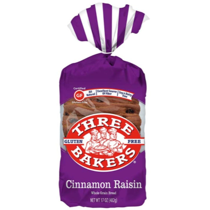 Three Bakers Gluten-Free Cinnamon Raisin Bread 17 Oz - Pack Of 6