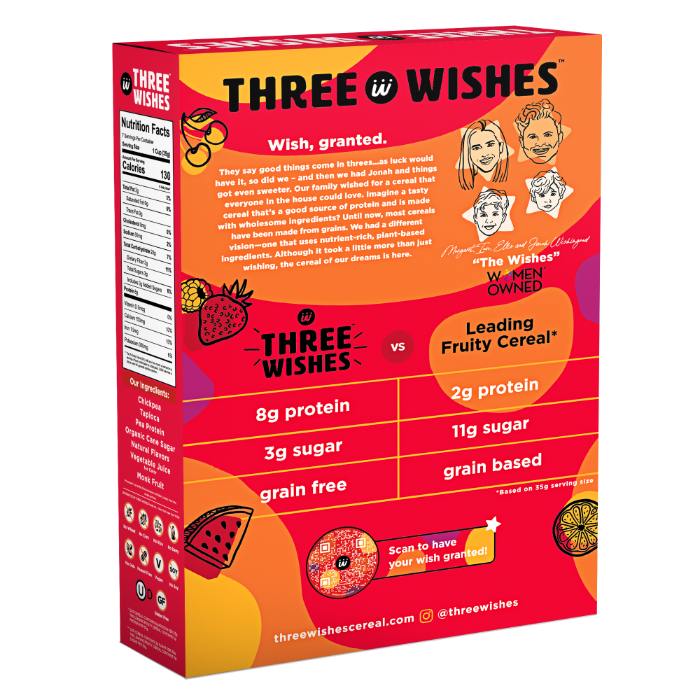 Three Wishes - Grain-Free Cereal Fruity, 8.6oz - back