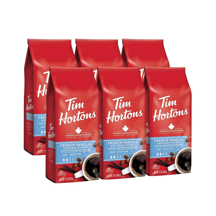 Tim Horton Coffee Grnd Frnch Vanilla 12 Oz - Pack Of 6