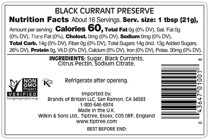 Tiptree Preserve Blk Currant 12 Oz - Pack Of 6