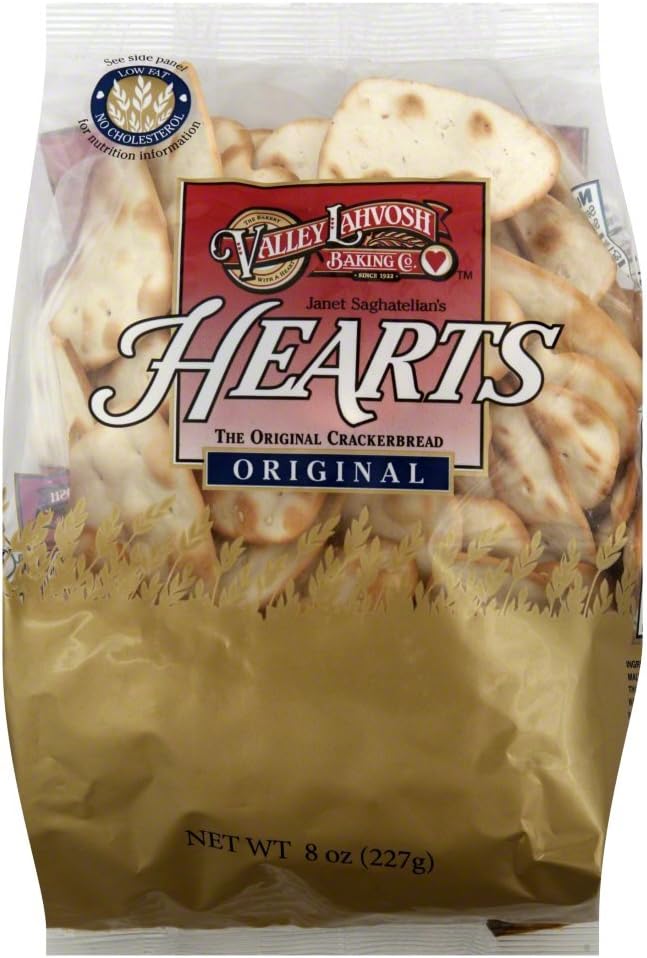 Valley Lahvosh Cracker Heart Original Bag 8 Oz - Pack Of 12