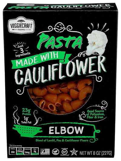Veggiecraft - Elbow Pasta - Cauliflower, 8oz (Pack of 6)