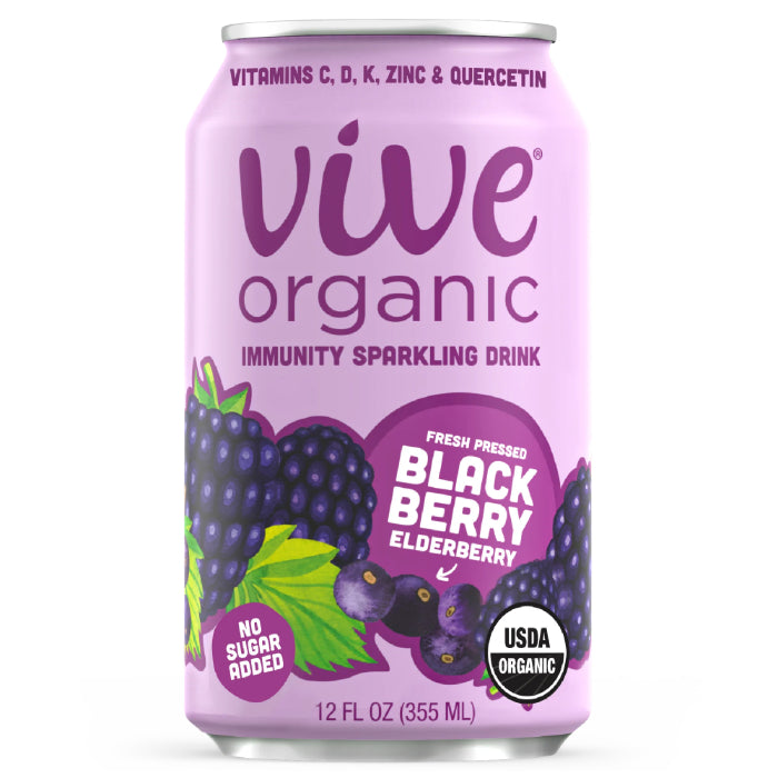 Vive Organic - Drink Sparkling Immunity, 12floz | Multiple Flavors | 3-Pack of 12