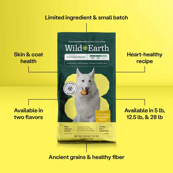 Wild Earth - Maintenance Formula Dog Food Golden Rotisserie | Multiple Sizes