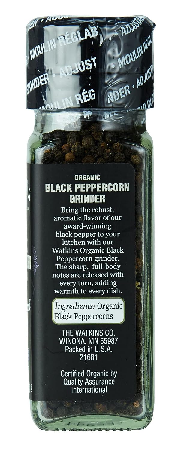 Watkins Peppercorn Black Grinder Org 2.6 Oz - Pack Of 3