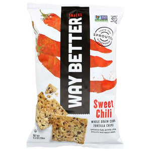 Way Better Snacks - Multigrain Tortilla Chips Sweet Chili, 5.5oz | Pack of 12