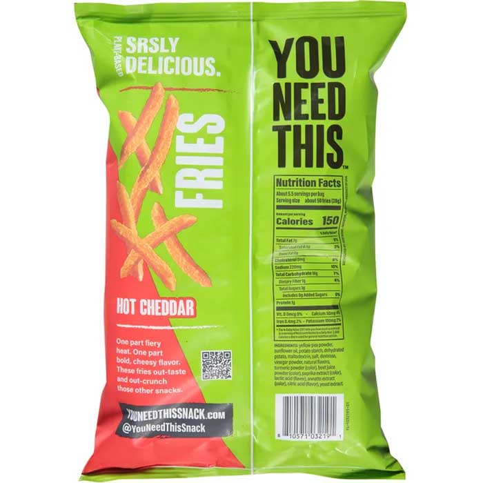 You Need This - Fries Hot Cheddar, 5.5oz - Back