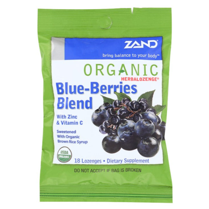 Zand Lozenges Herbal Blueberry Org 18 Pc - Pack Of 12