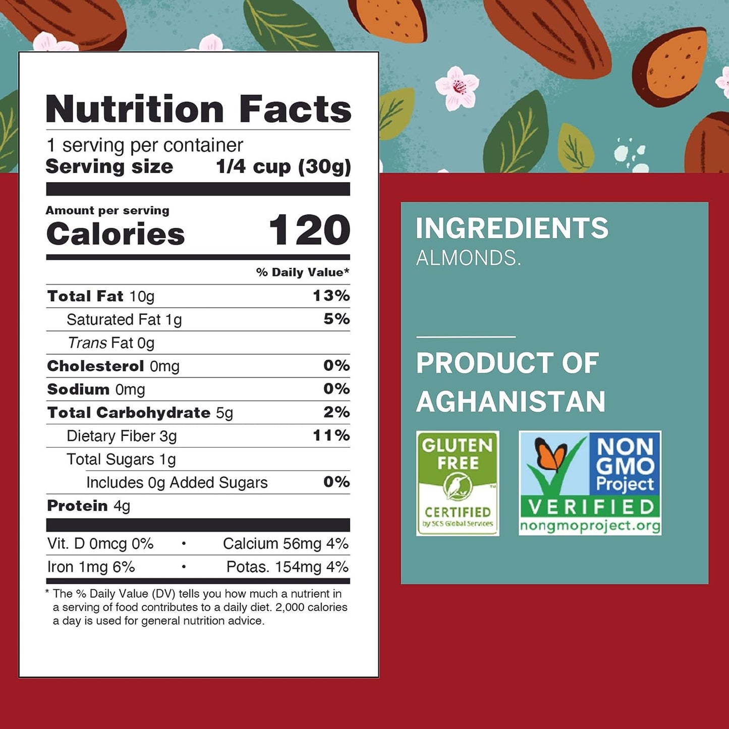Ziba Foods Almond Raw 1.06 Oz - Pack Of 12