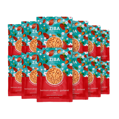 Ziba Foods Almond Raw 1.06 Oz - Pack Of 12