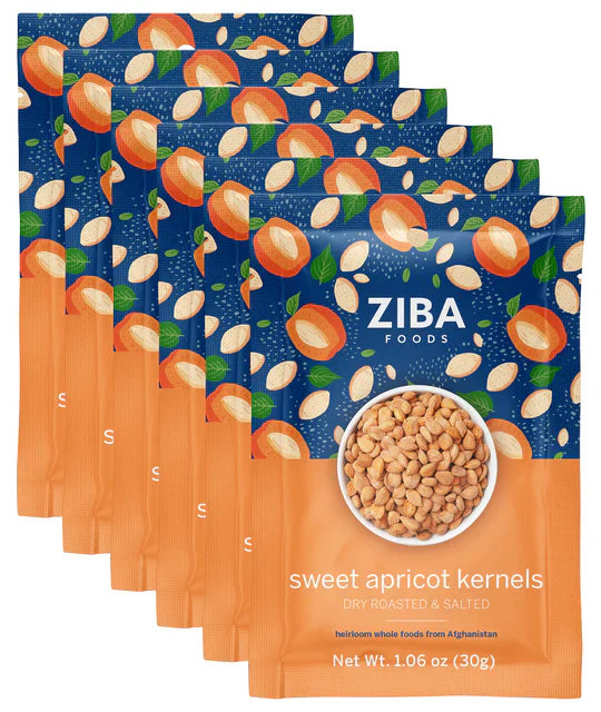 Ziba Foods Kernel Roasted Salted Sweet Apricot 1.06 Oz - Pack Of 12