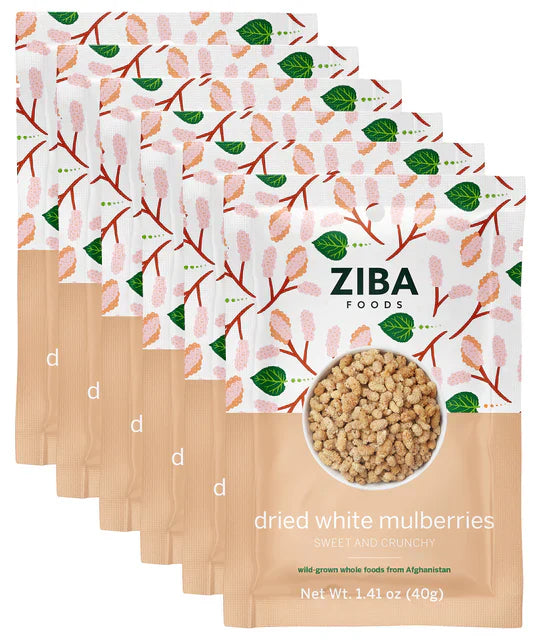 Ziba Foods Mulberries Dried White 1.41 Oz - Pack Of 12