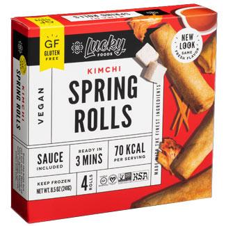 Lucky Foods - Spring Rolls Kimchi Gluten Free, 8.5oz | Pack of 8