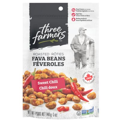 Three Farmers Roasted Fava Beans Sweet Chili
 | Pack of 6 - PlantX US