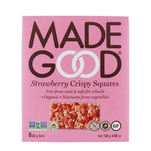 MADEGOOD Organic Strawberry Crispy Squares, 4.68 OZ
 | Pack of 6
