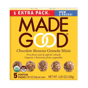 MadeGood Organic Granola Minis Chocolate Banana, 4.25 oz
 | Pack of 6