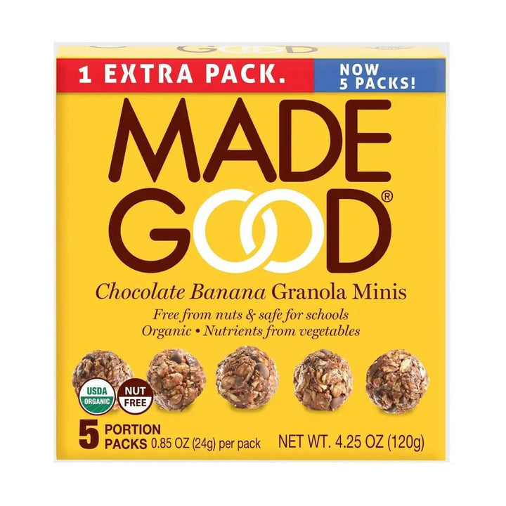 MadeGood Organic Granola Minis Chocolate Banana, 4.25 oz
 | Pack of 6 - PlantX US