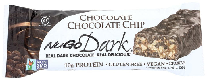 Nugo Dark Chocolate Chocolate Chip Bar, 1.76 oz
 | Pack of 12 - PlantX US