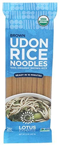 Lotus Foods Organic Brown Udon Rice Noodles 8oz | Pack of 8