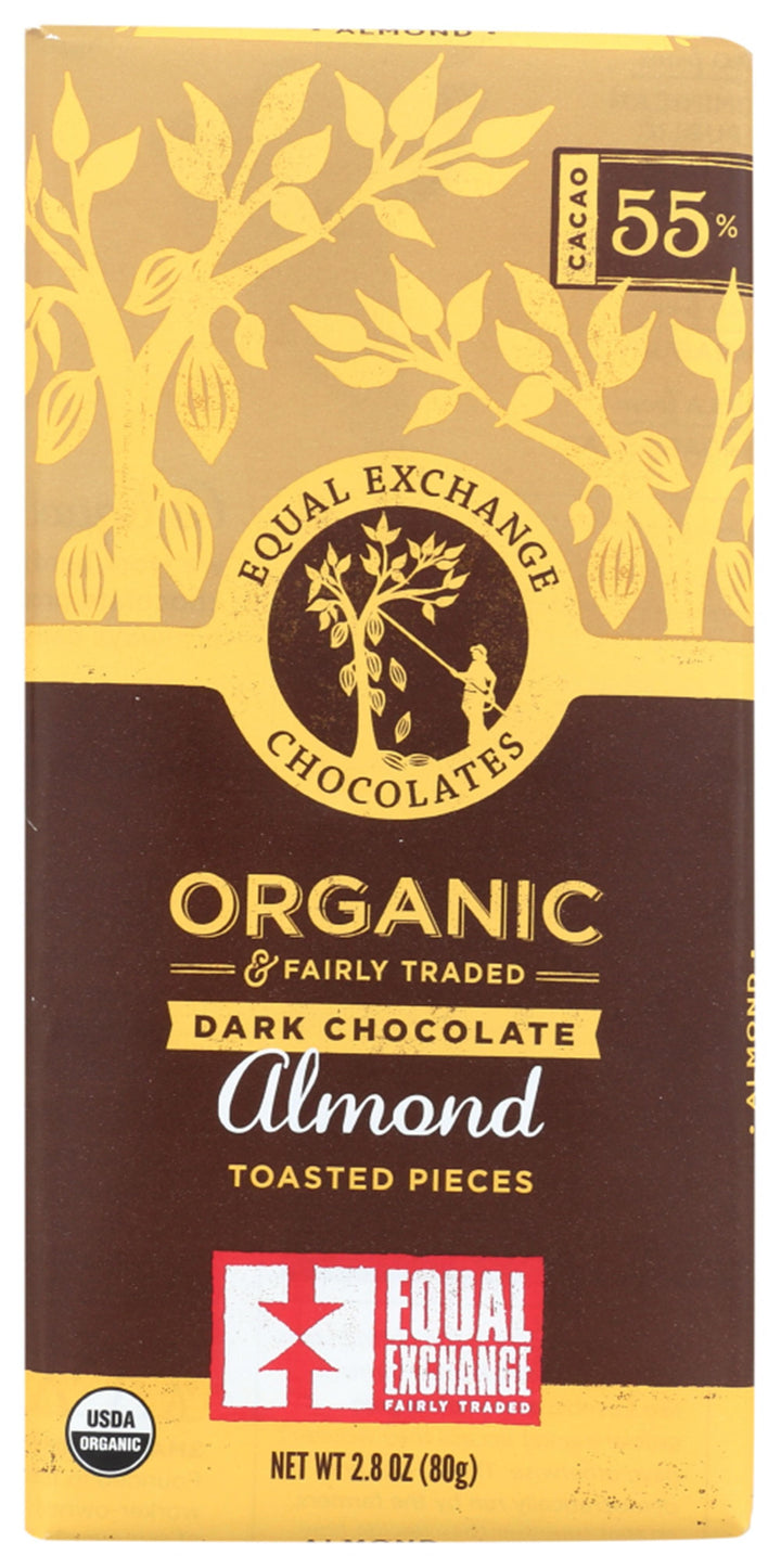 Equal Exchange - Organic Dark Almond Chocolate , 100g | Pack of 12 - PlantX US