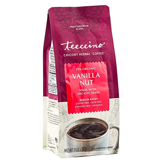 Teeccino Mediterranean Herbal Coffee - Vanilla Nut - 11 Oz
 | Pack of 6 - PlantX US