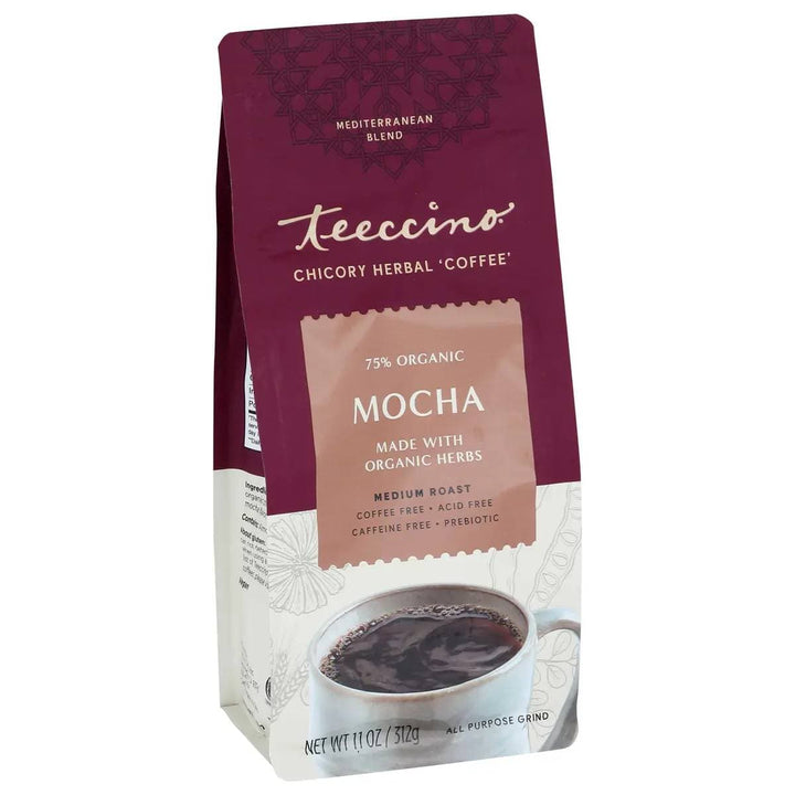 Teeccino Mediterranean Herbal Coffee Mocha - 11 Oz | Pack of 6 - PlantX US