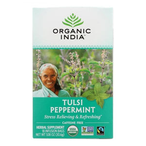 Organic India Tulsi Peppermint Herbal Tea, 18 bag
 | Pack of 6