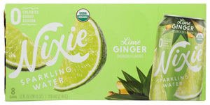 Nixie Sparkling Water Lime Ginger, 12 oz (3 Pack)  | Pack of 3