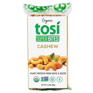 Tosi Organic SuperBites Vegan Snacks, Cashew, 2.4 Oz
 | Pack of 12
