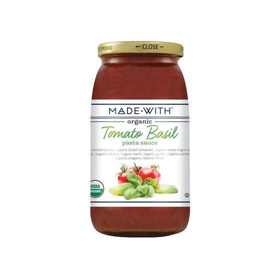 Made With Organic Tomato Basil Pasta Sauce 24 Oz | Pack of 12 - PlantX US