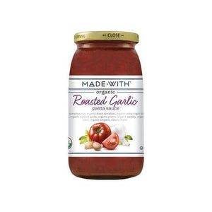 Made With - Organic Roasted Garlic Pasta Sauce, 24oz | Pack of 12