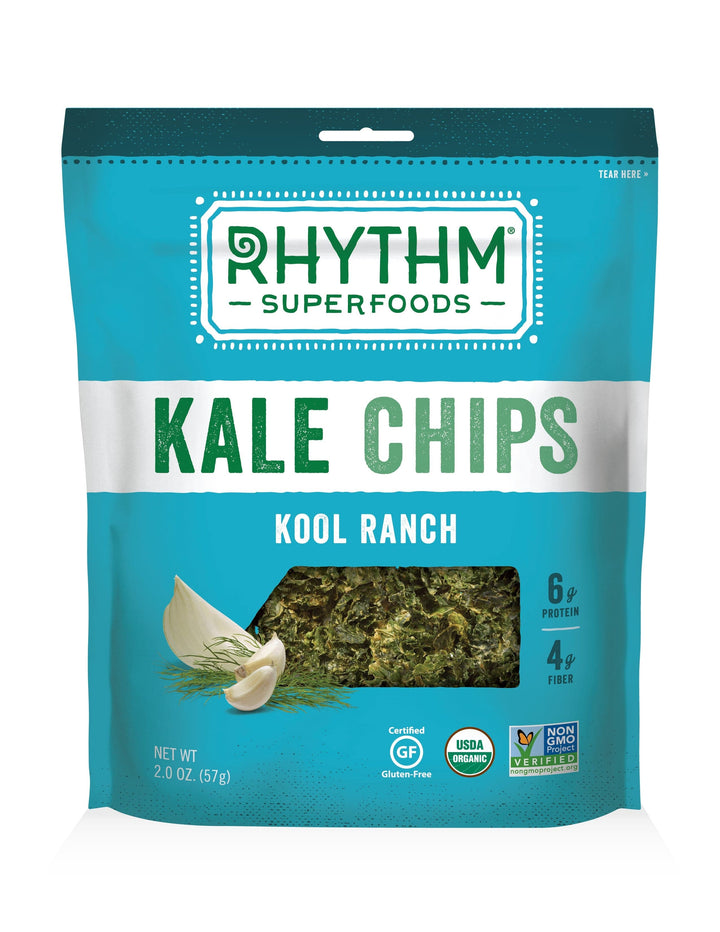 Rhythm Superfood Kale Chips Kool Ranch, 2 oz | Pack of 12 - PlantX US