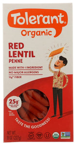 Tolerant Organic Red Lentil Penne 8 Oz
 | Pack of 6