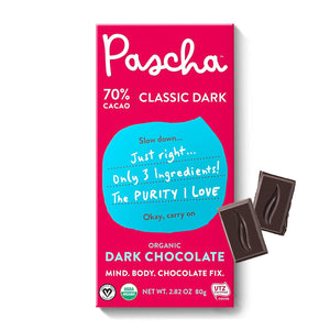 Pascha Organic Dark Chocolate 70% Cacao - 2.82 oz | Pack of 10