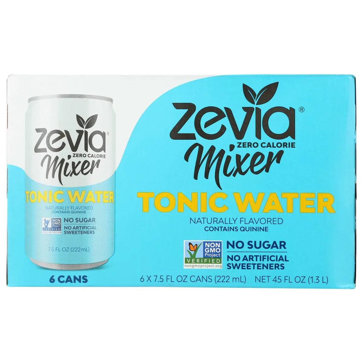 Zevia Mixer Tonic Water Zero Calories 6 Pk, 7.5 oz Pack of 4